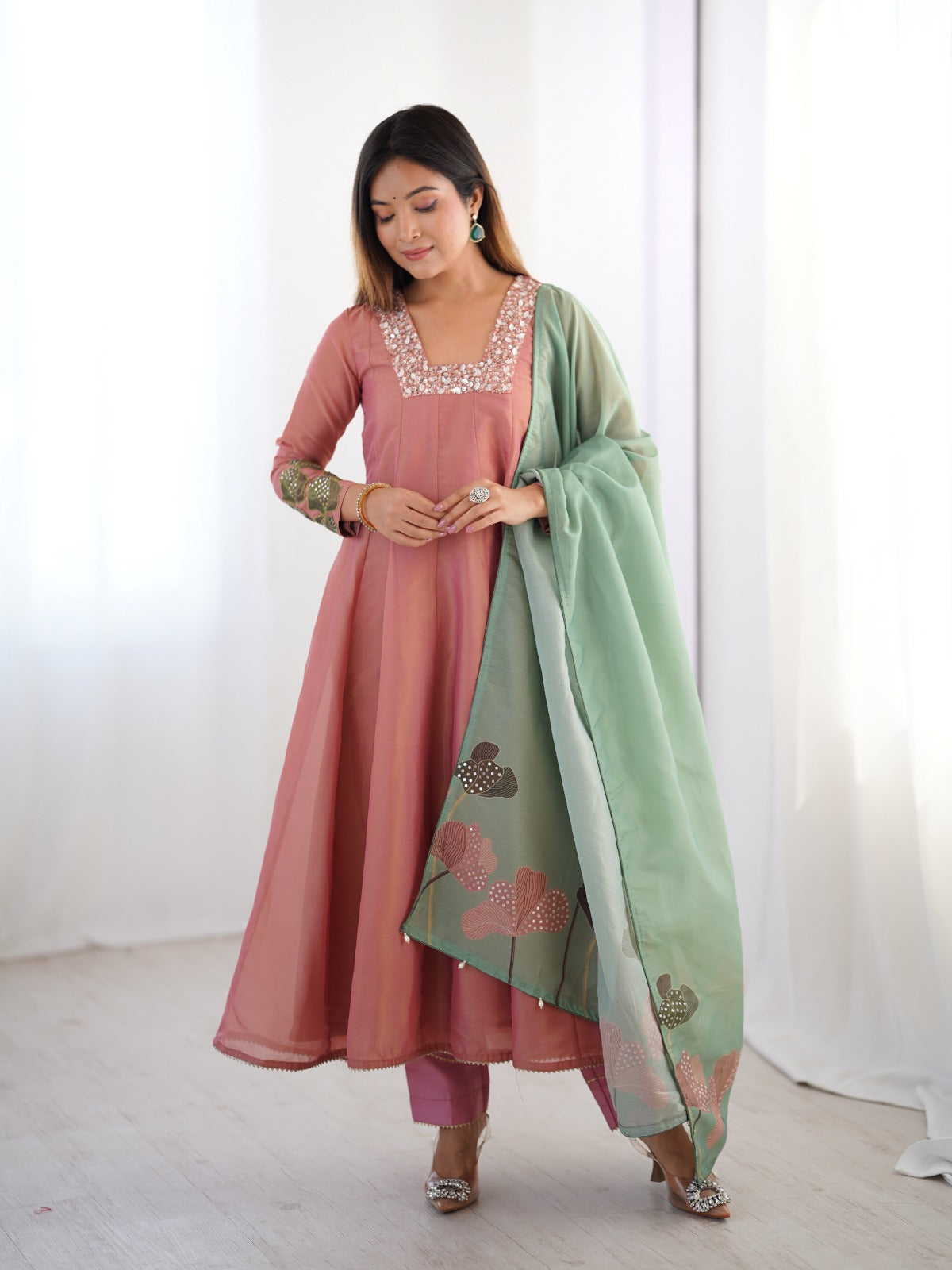 Peach Premium Ready To Wear Suit Outfit
