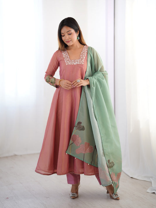 Peach Premium Ready To Wear Suit Outfit