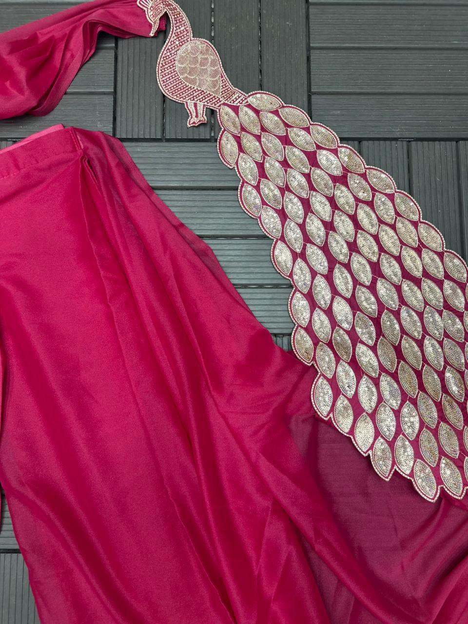Stars & Bling Sequence work ready to wear saree