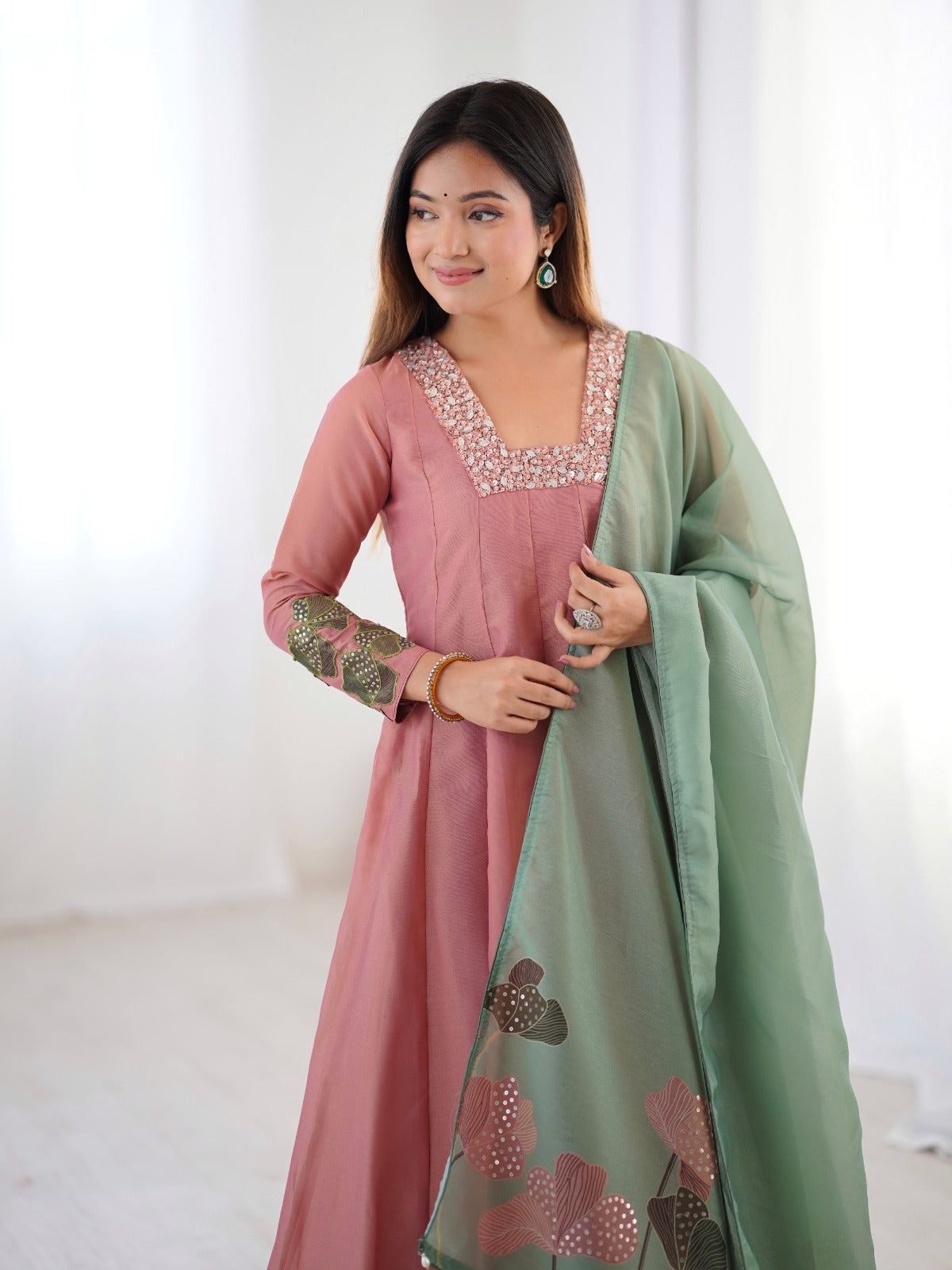 Peach Premium Ready To Wear Suit Outfit