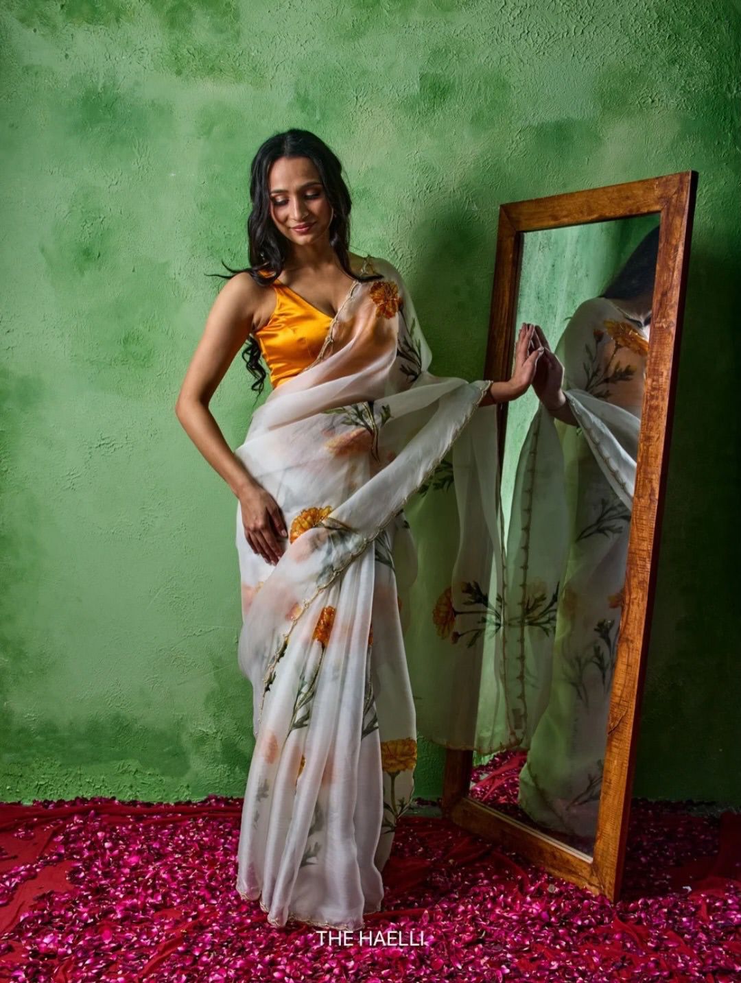 Premium Floral Print Organza Summer Saree