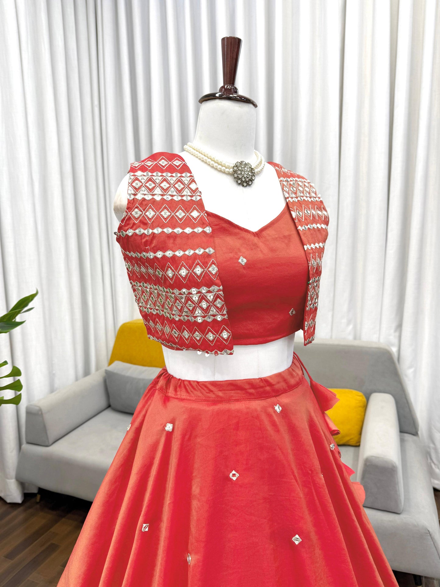 Orange Indo Western Attractive Outfit