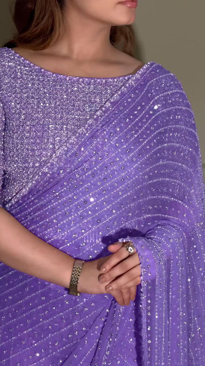 Bling Party Evenings Sequins Saree