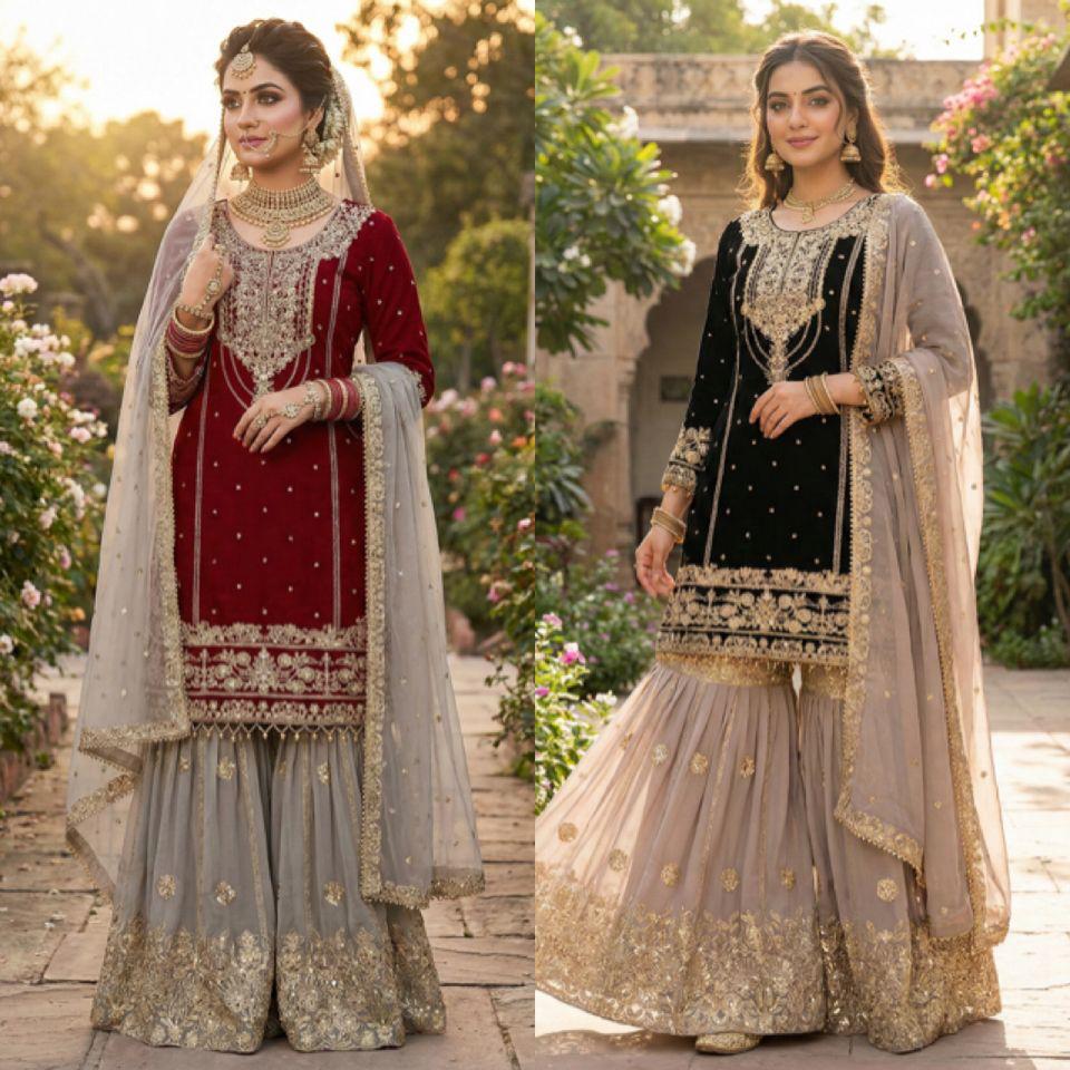 Premium Georgette Bling Ethnic Suit Outfit in Two Colours