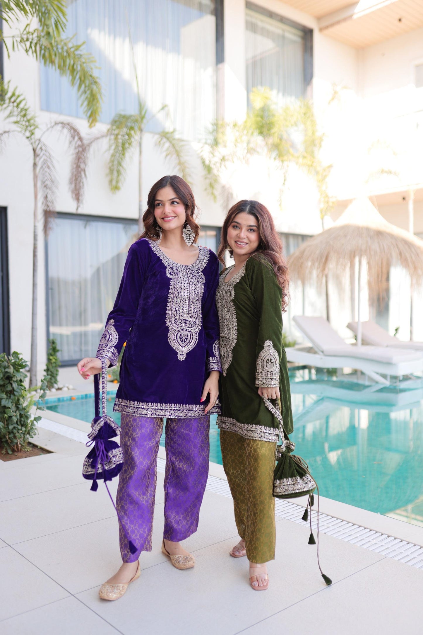 Shine Warm In Premium Velvet Outfit