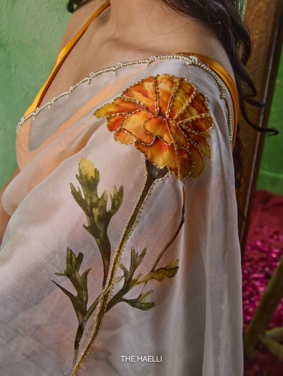 Premium Floral Print Organza Summer Saree