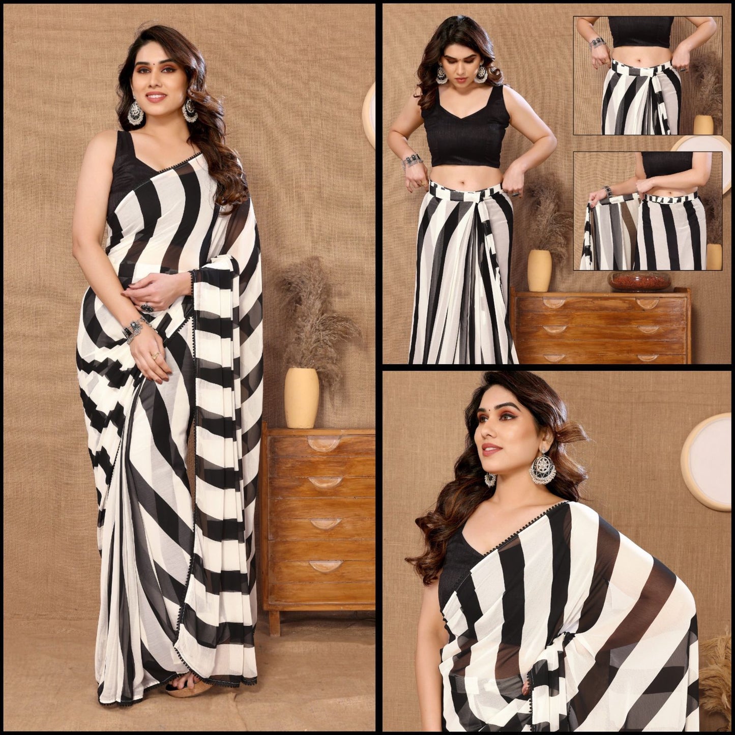 Summer Georgette Ready To Wear Sarees
