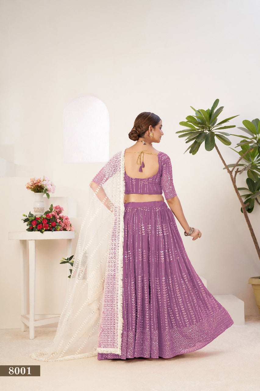 PREMIUM WEDDING SEASON LAVENDER LEHANGA