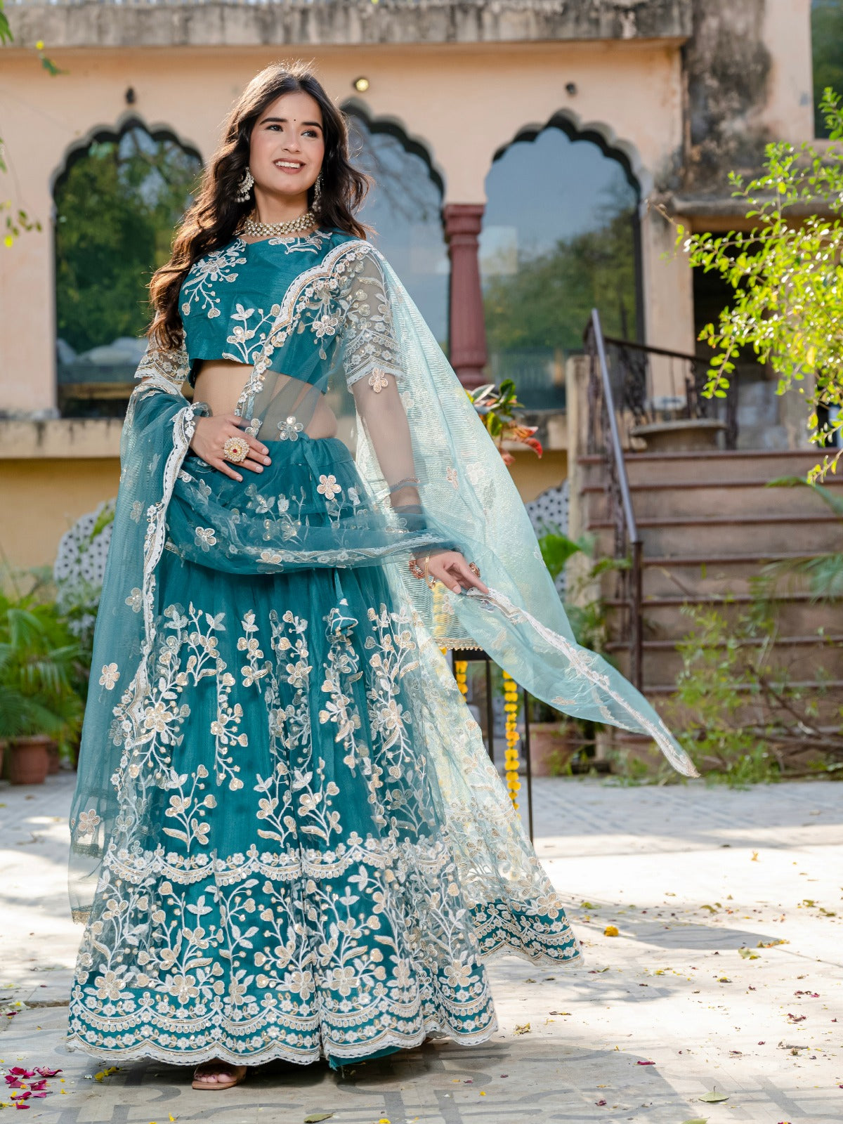 Rama Glam Net Lehanga