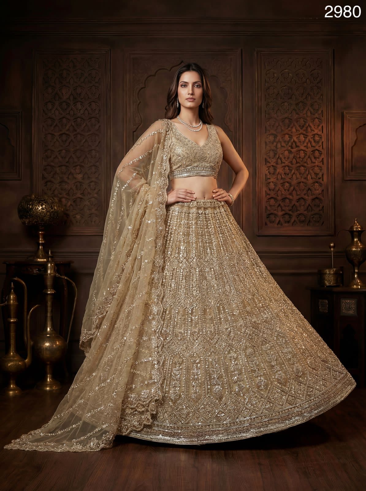 Golden Designer Premium Lehenga