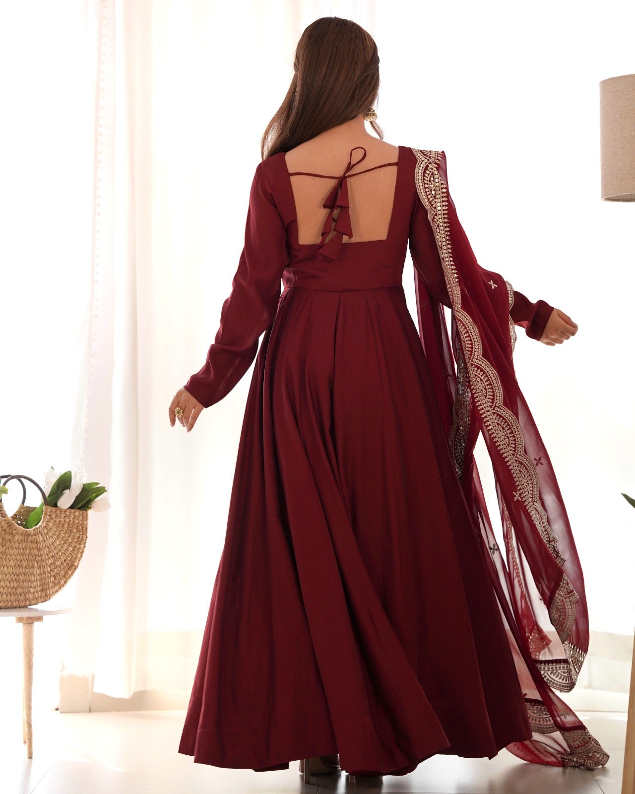 Kalamkari Maroon Fresh Look Premium Outfit (Ready to Wear)