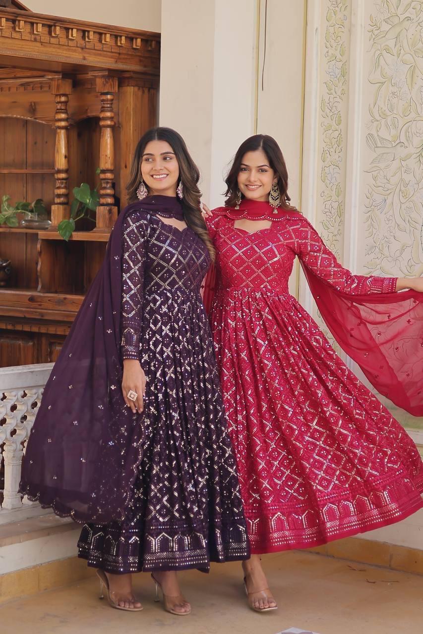 Beautiful Gown With Dupatta In Two Colors