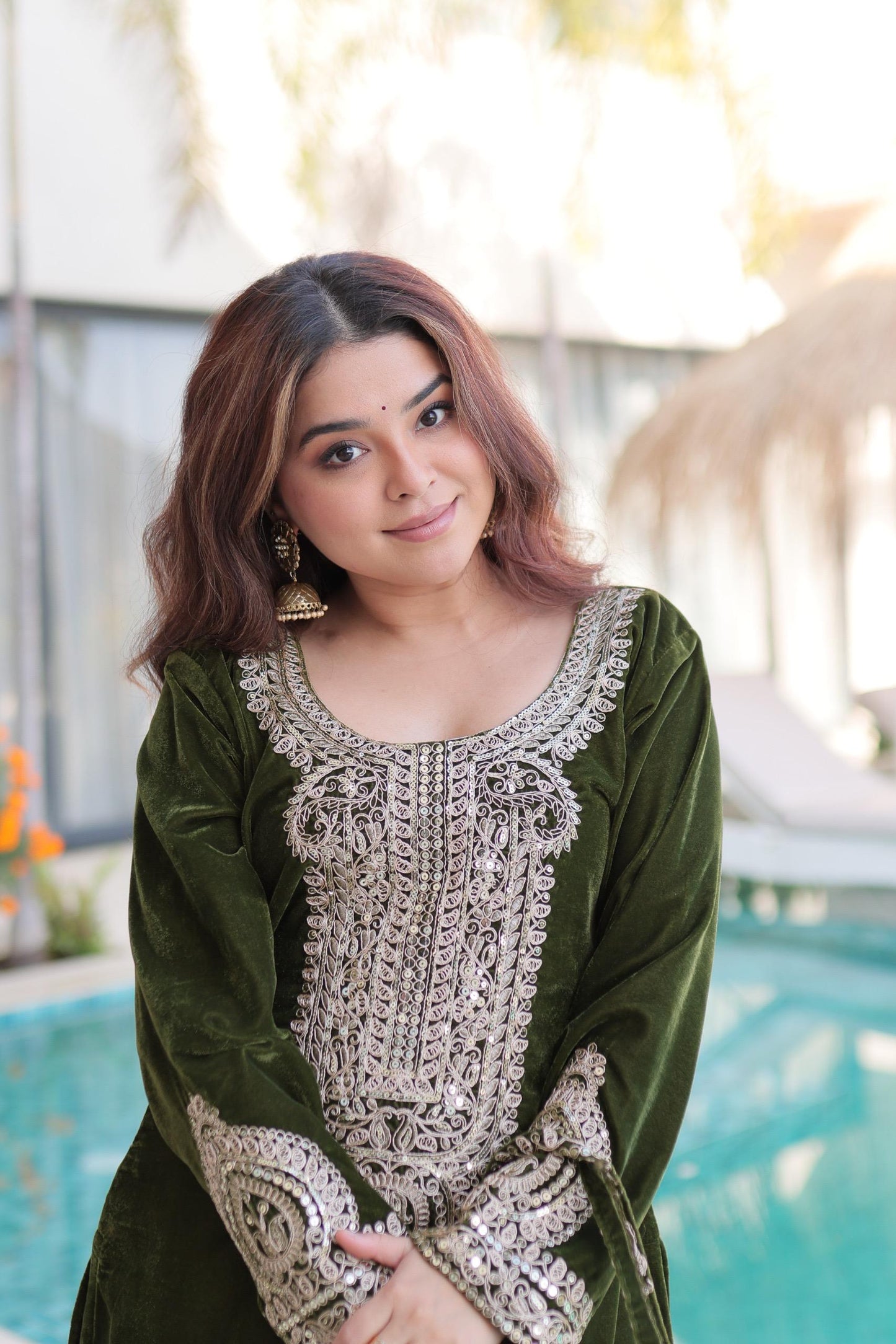 Shine Warm In Premium Velvet Outfit