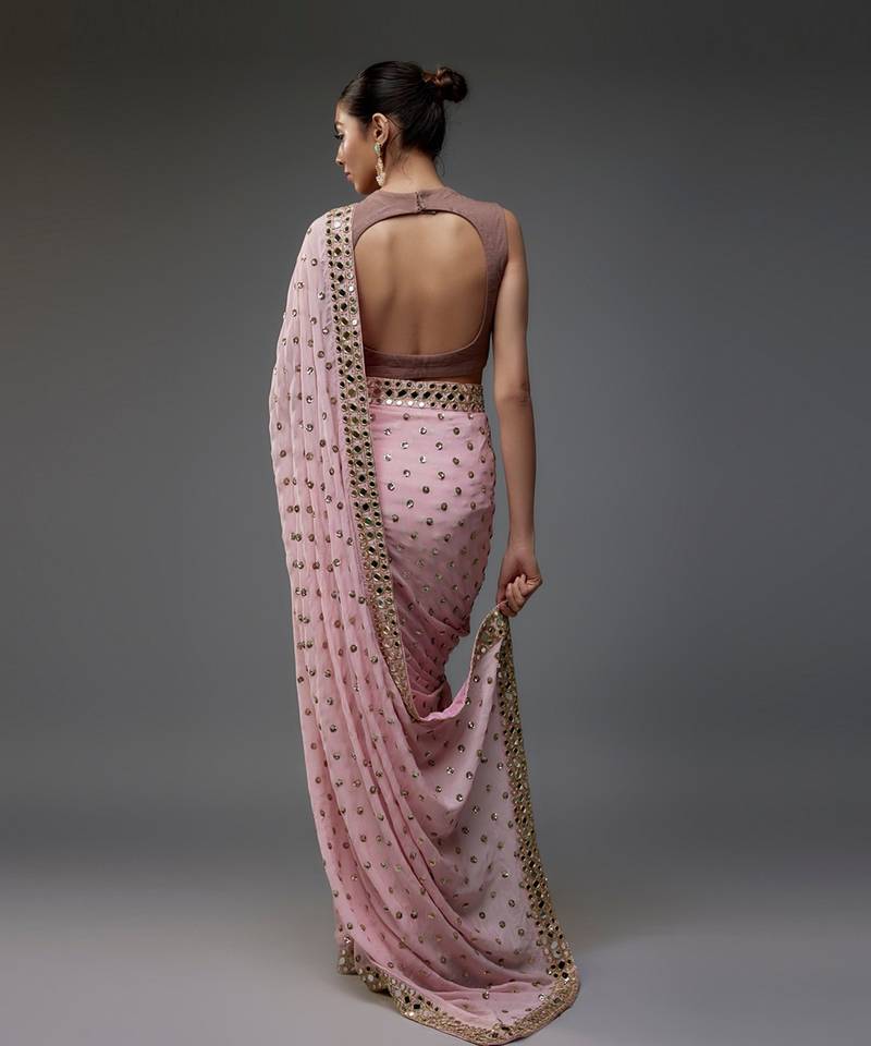 Bling Mirror Work Bollywood Sequins Saree