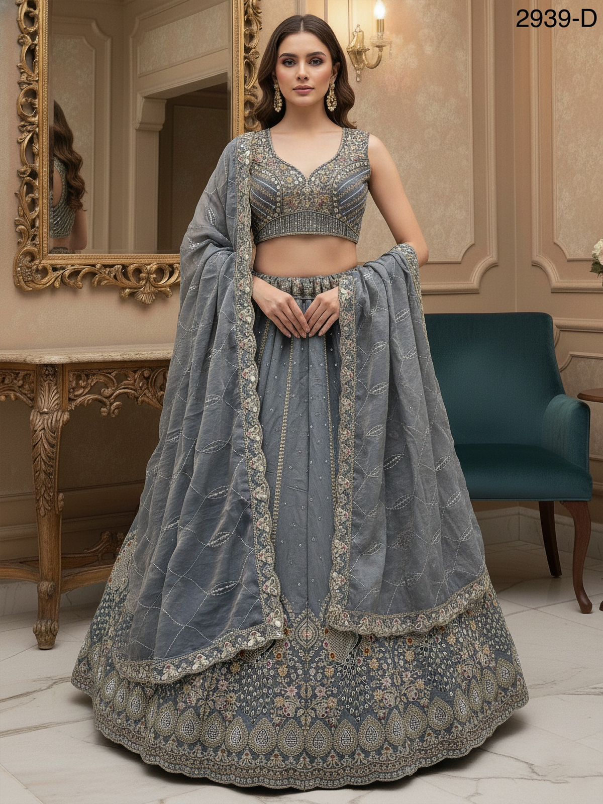 Peacock Embroidered Sober work Wedding Lehenga choli