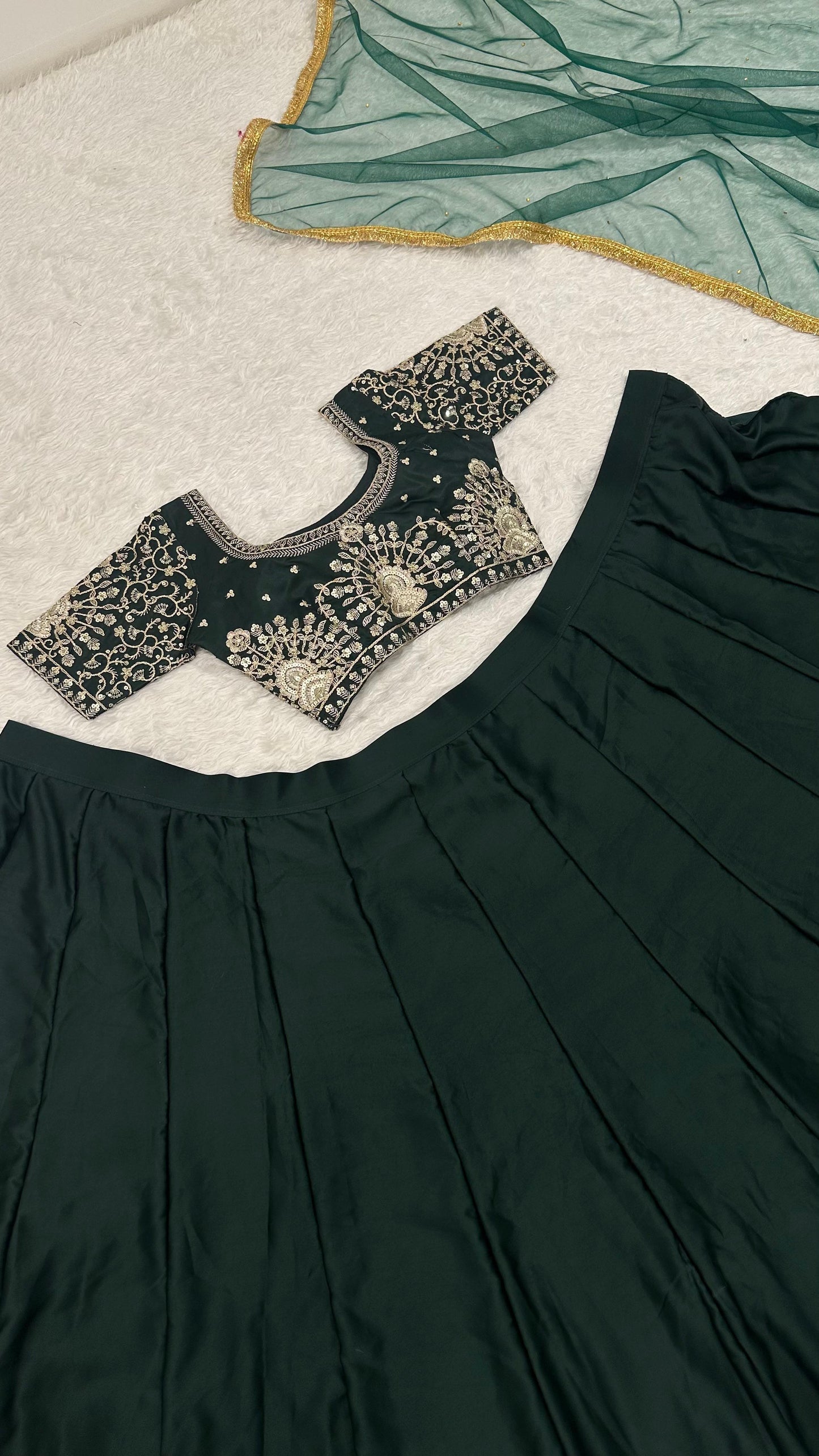 Green Glam Look beautiful Lehenga - Mehandi Nights