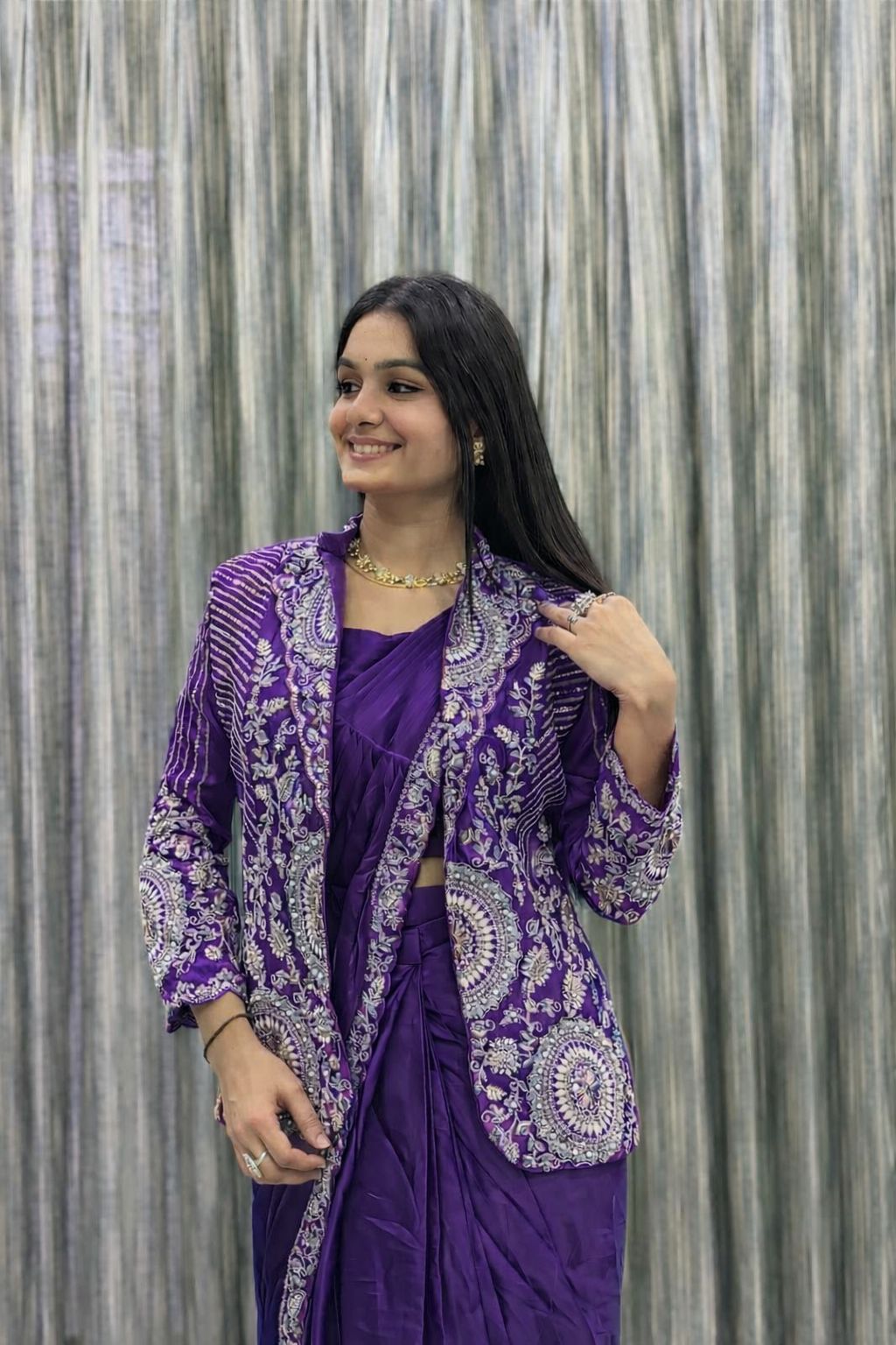 Farewell GenZ Ready to Wear Jacket Saree