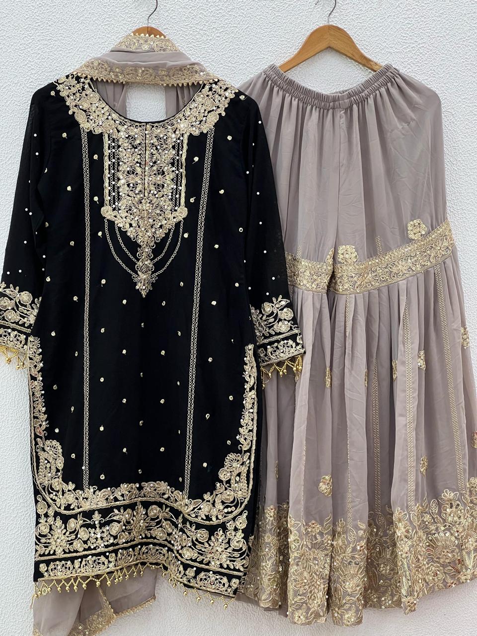 Premium Georgette Bling Ethnic Suit Outfit in Two Colours