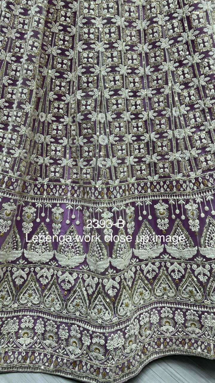 Premium Embroidered Thread Sequins Work Lehanga