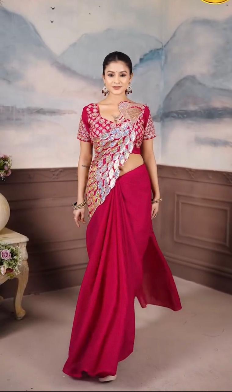 Stars & Bling Sequence work ready to wear saree