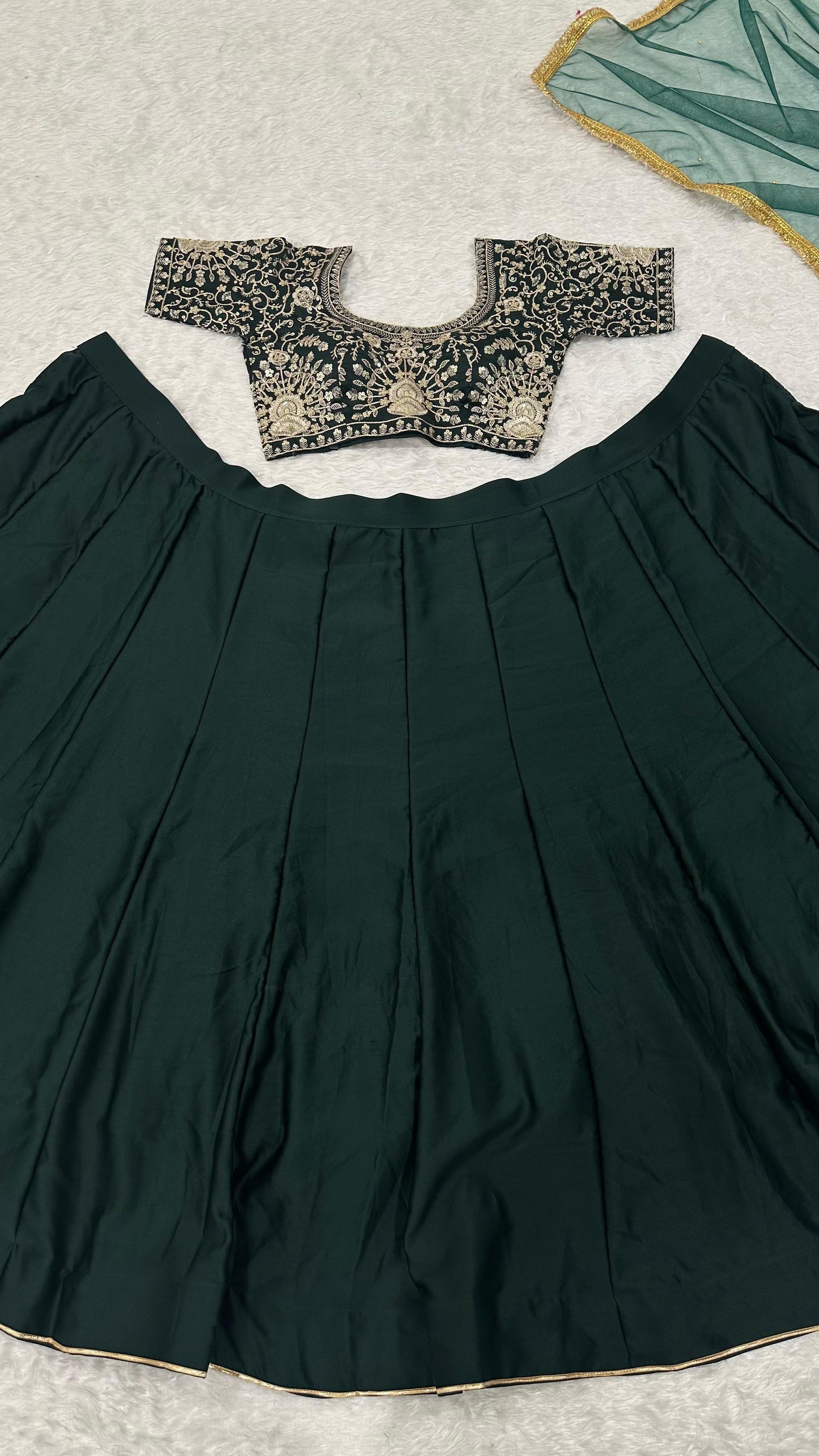 Green Glam Look beautiful Lehenga - Mehandi Nights