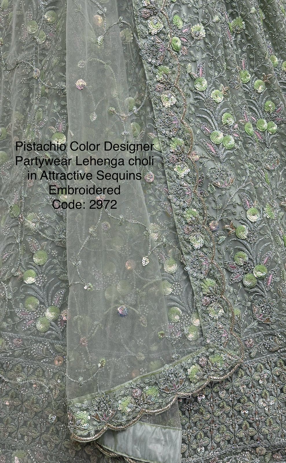 Pistachio Designer Bling Lehenga choli