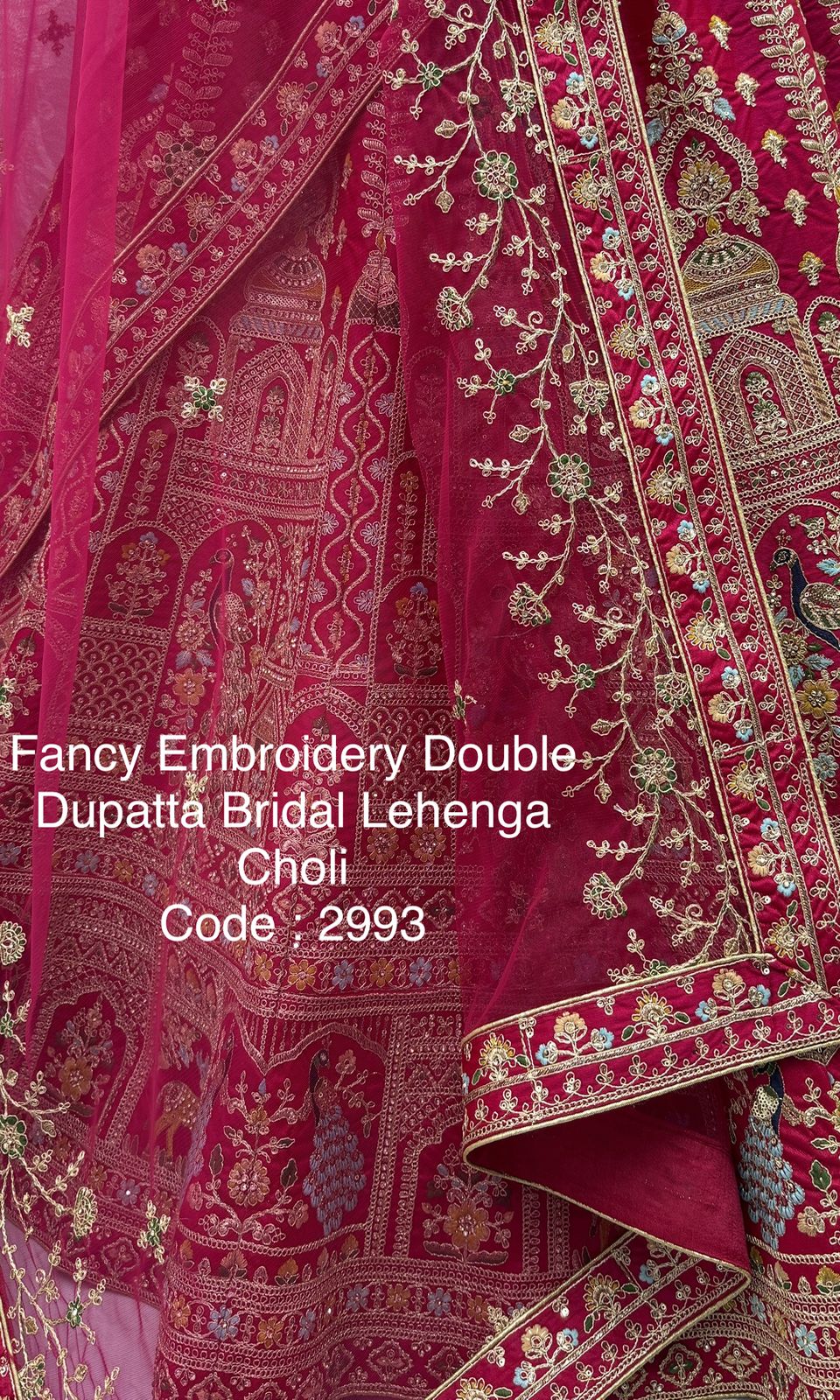 Premium Fancy Embroidery Double Dupatta Bridal Lehenga Choli