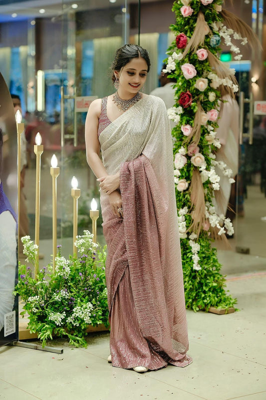 Ombre Shade Bling Sequins Premium Saree