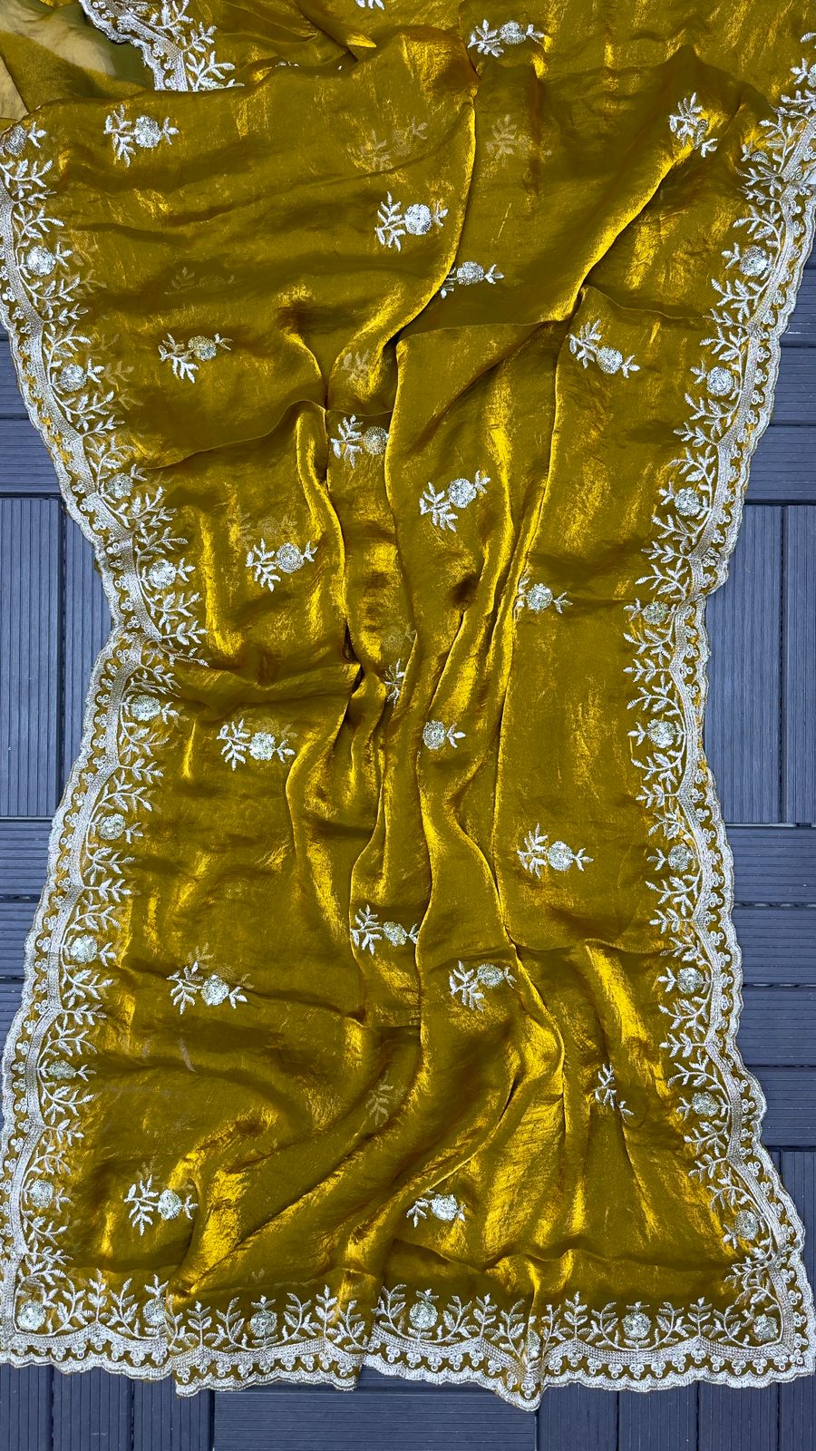 SUN GOLD FANDY SATIN SAREE