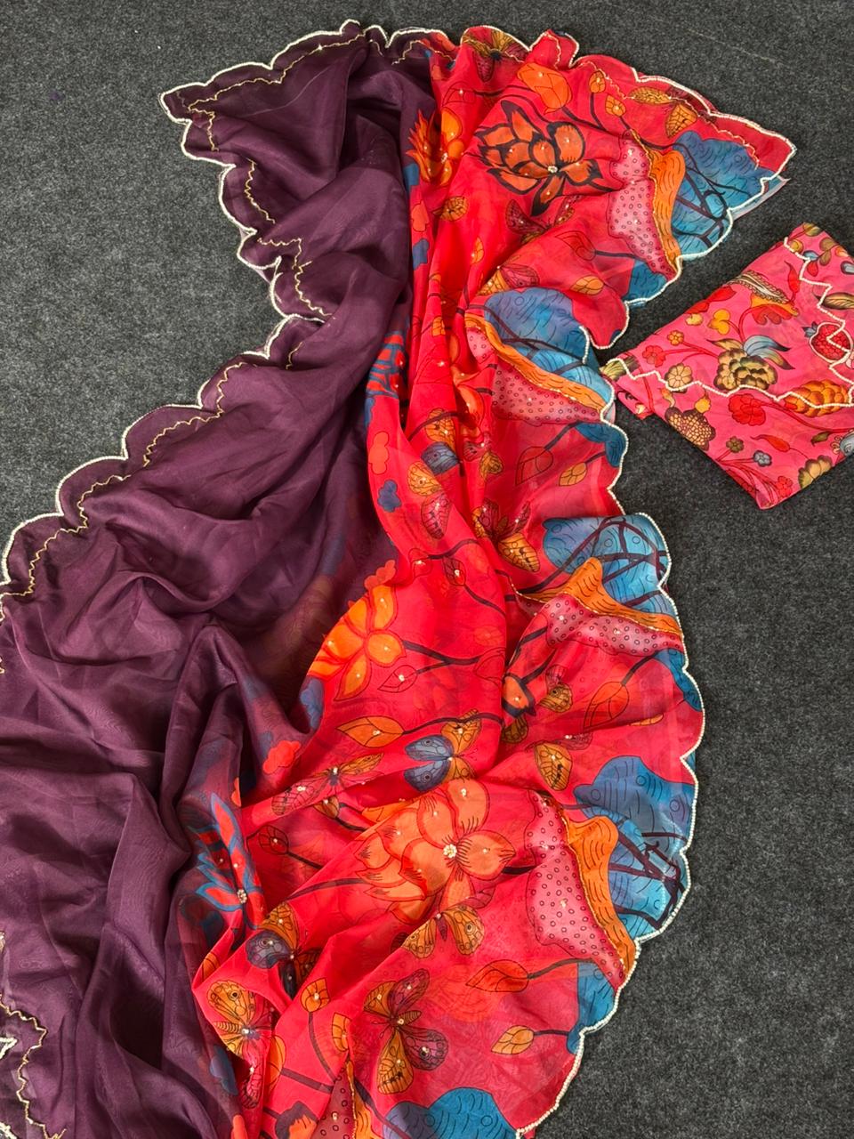 Colorful Elegant Tabby Will Saree