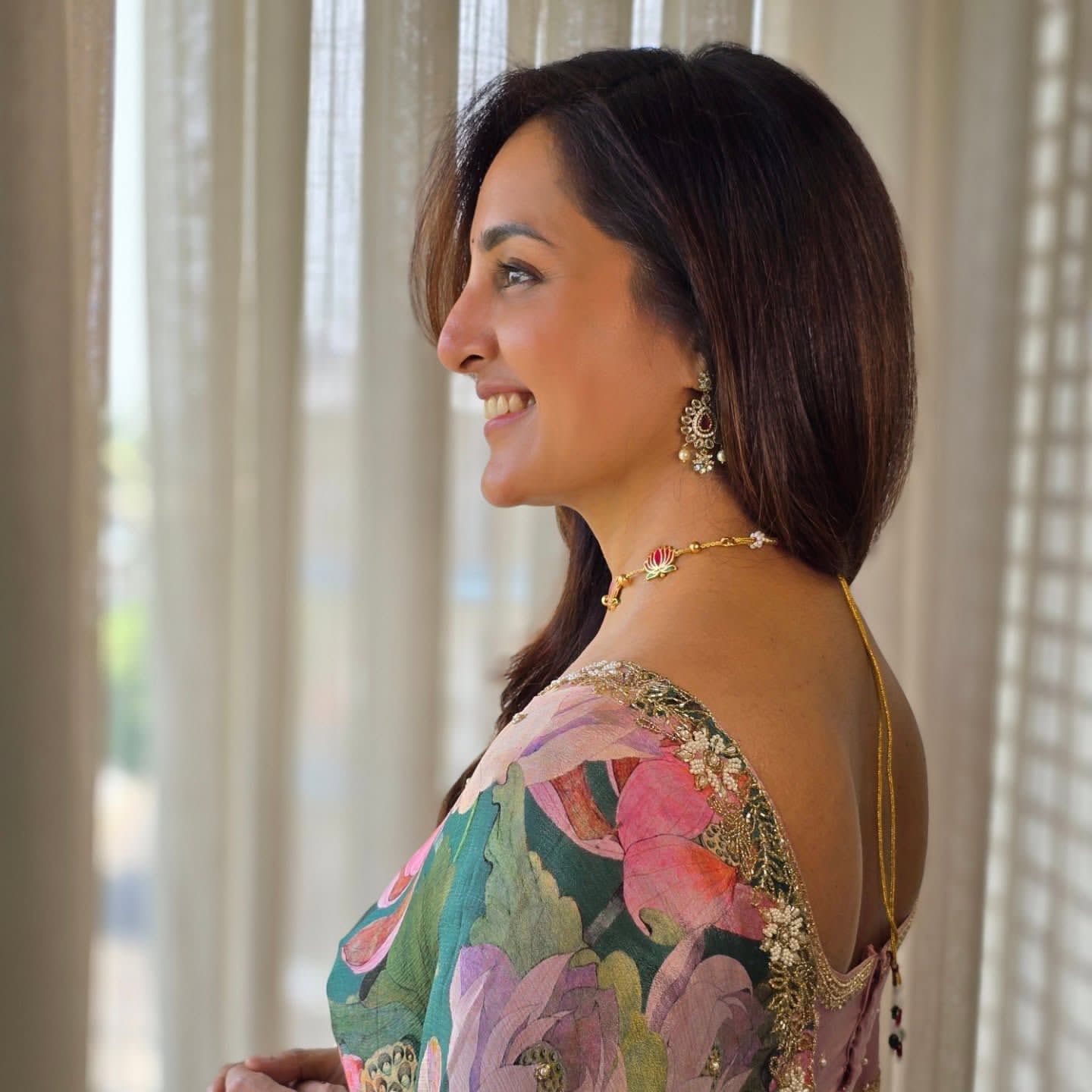 Timeless Premium Green Floral Creative Saree