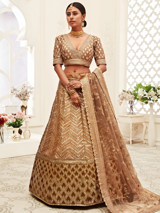 Antique Gold Premium Lehenga