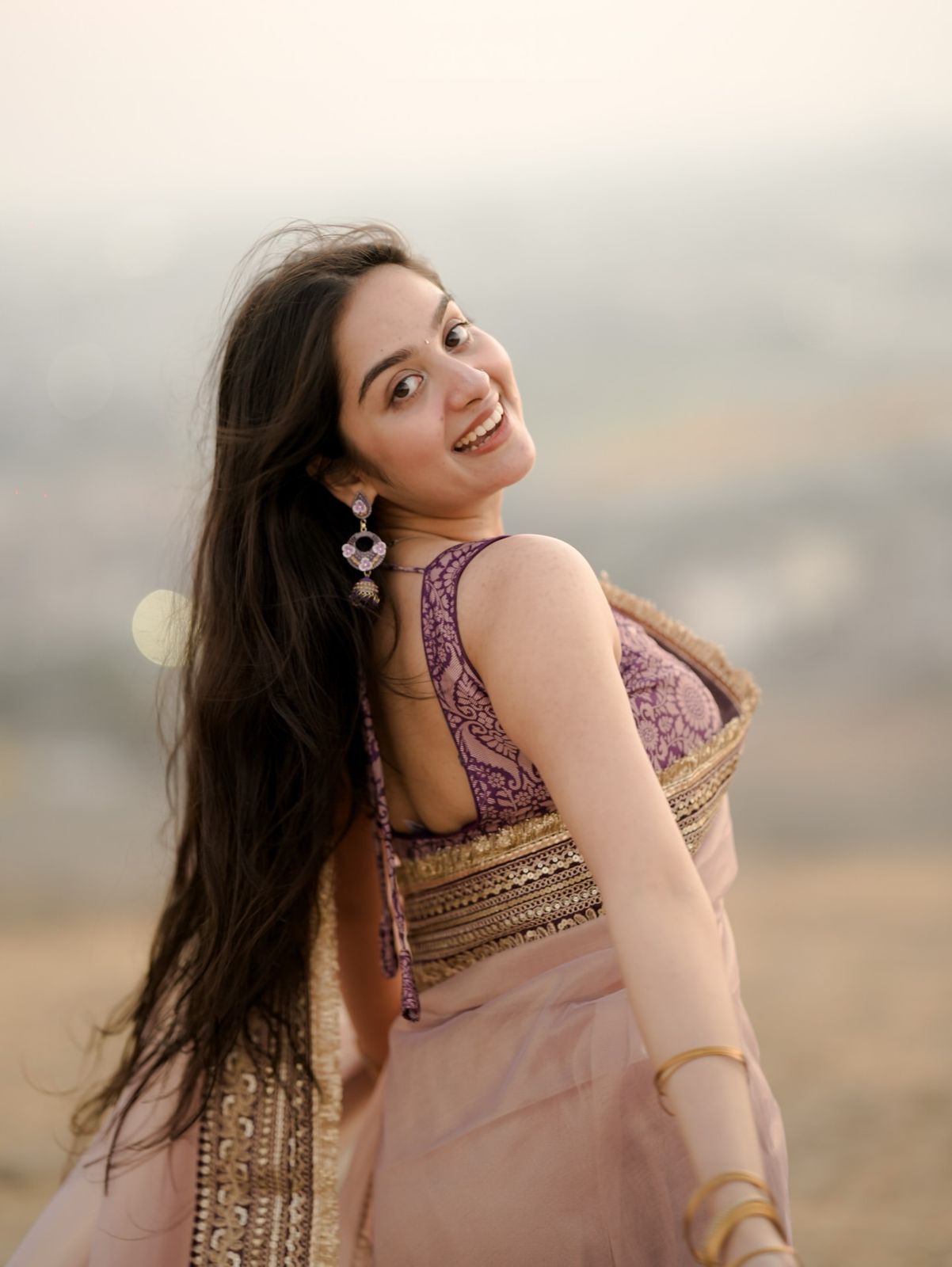 Sparkling Beauty Pastal Twil Net Premium Saree