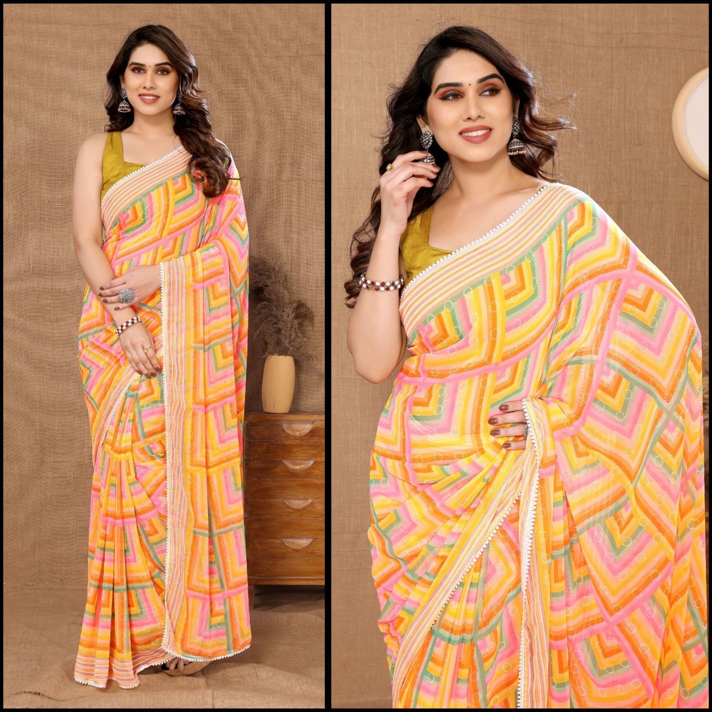 Summer Georgette Ready To Wear Sarees