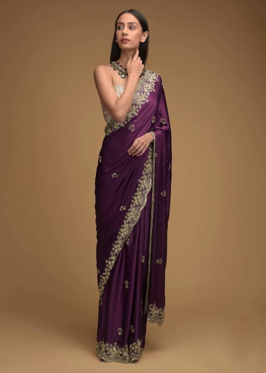 DESIGNER EMBRIODERY WORK BLOUSE SAREE