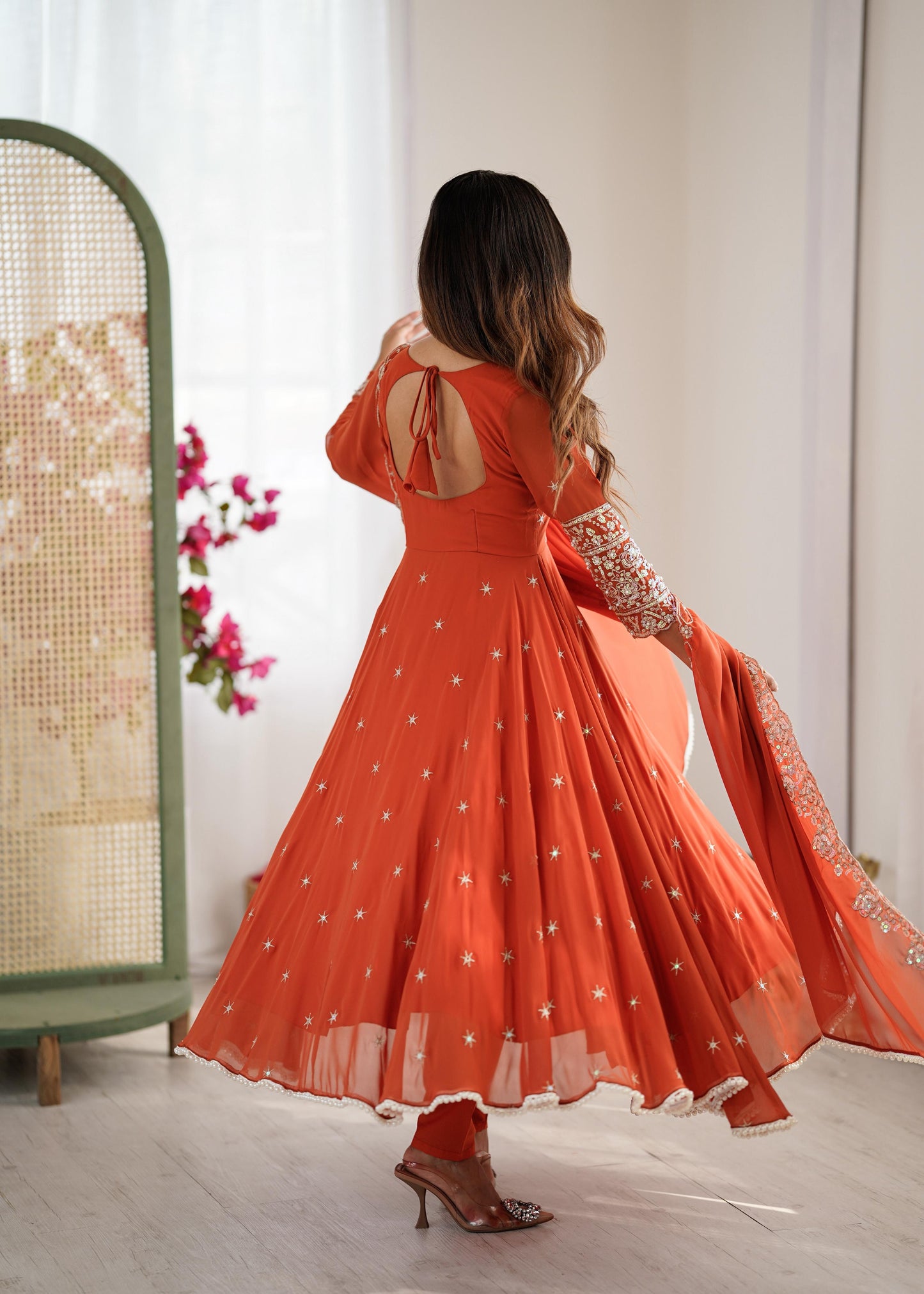 Elegant Embroidered Rambo Sequence Designer Anarkali