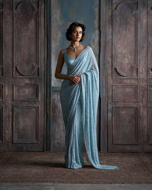 Premium Bollywood Style Sequins Bling Saree