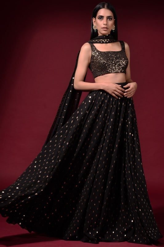 Black Sequins Bollywood Style Lehanga
