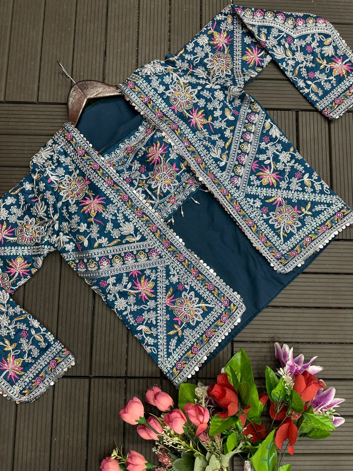 Supreme Jacket Saree Outfit - Ready To Wear