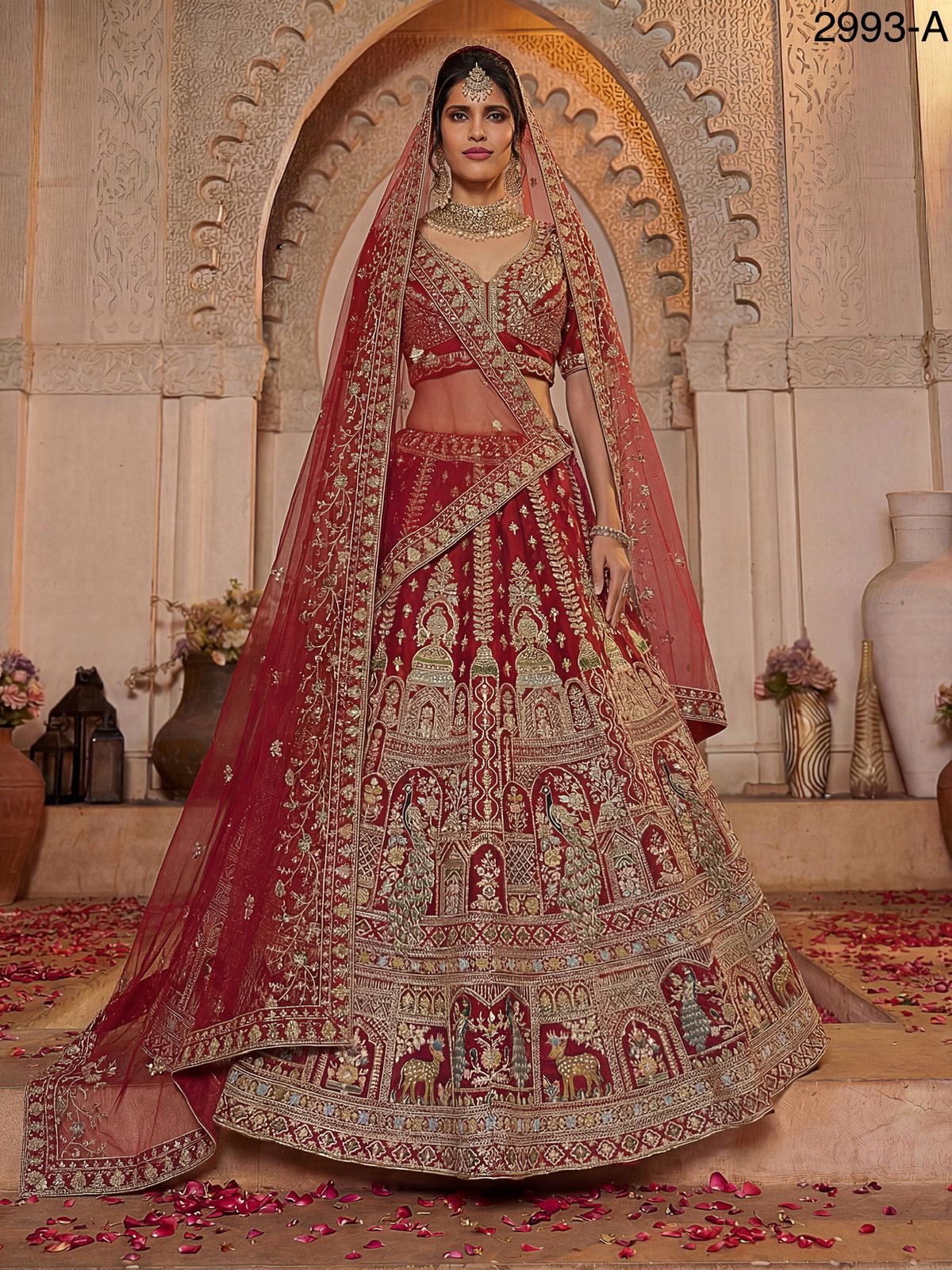 Premium Fancy Embroidery Double Dupatta Bridal Lehenga Choli