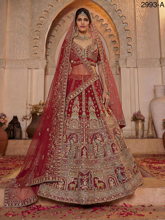 Premium Fancy Embroidery Double Dupatta Bridal Lehenga Choli