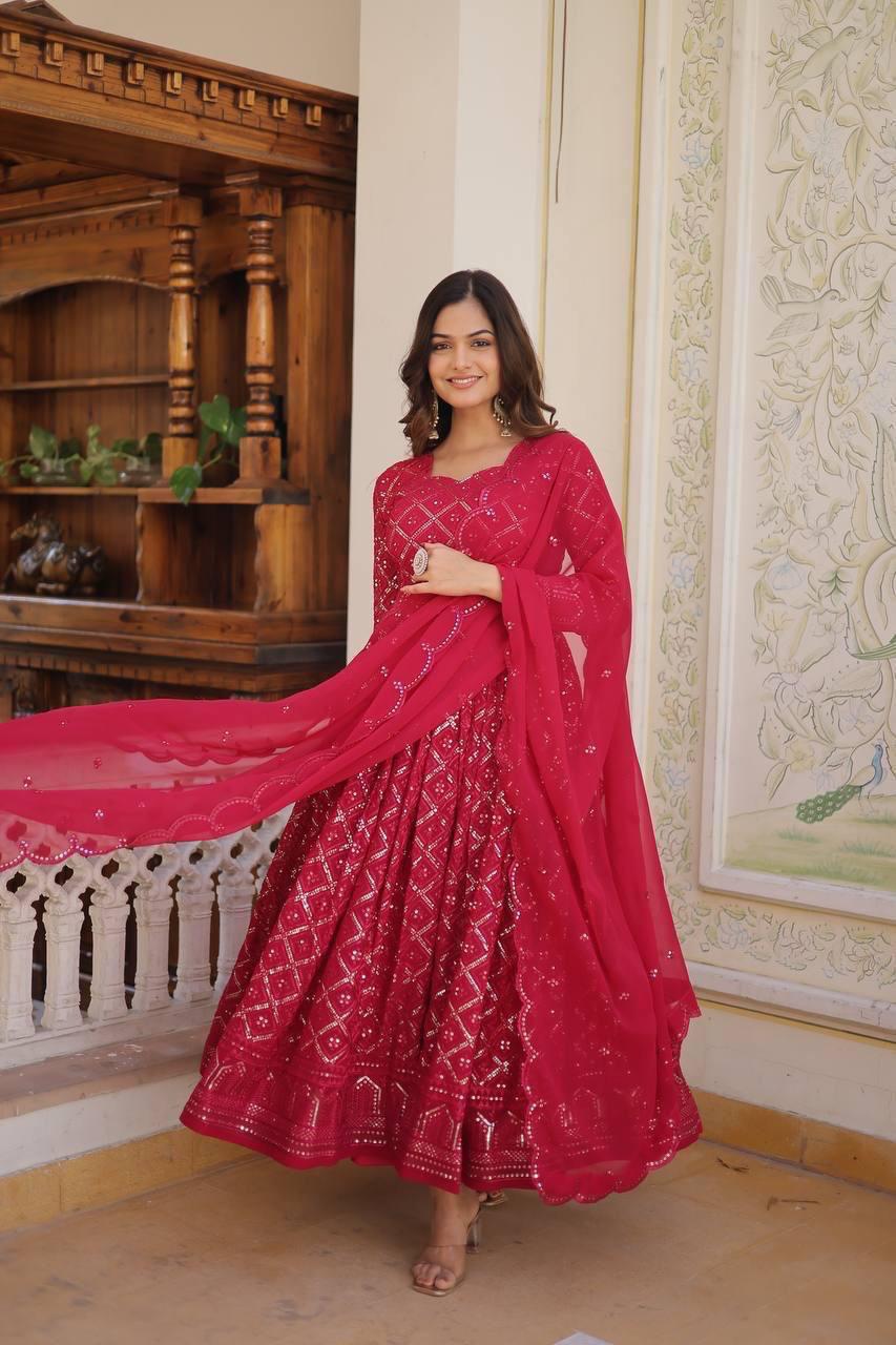 Beautiful Gown With Dupatta In Two Colors