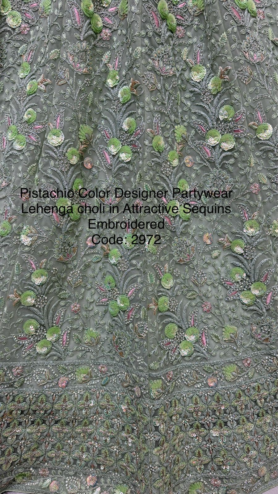 Pistachio Designer Bling Lehenga choli