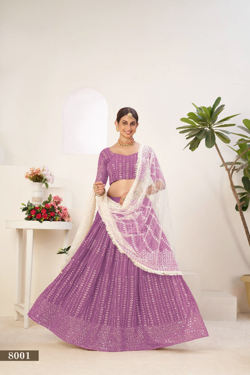 PREMIUM WEDDING SEASON LAVENDER LEHANGA