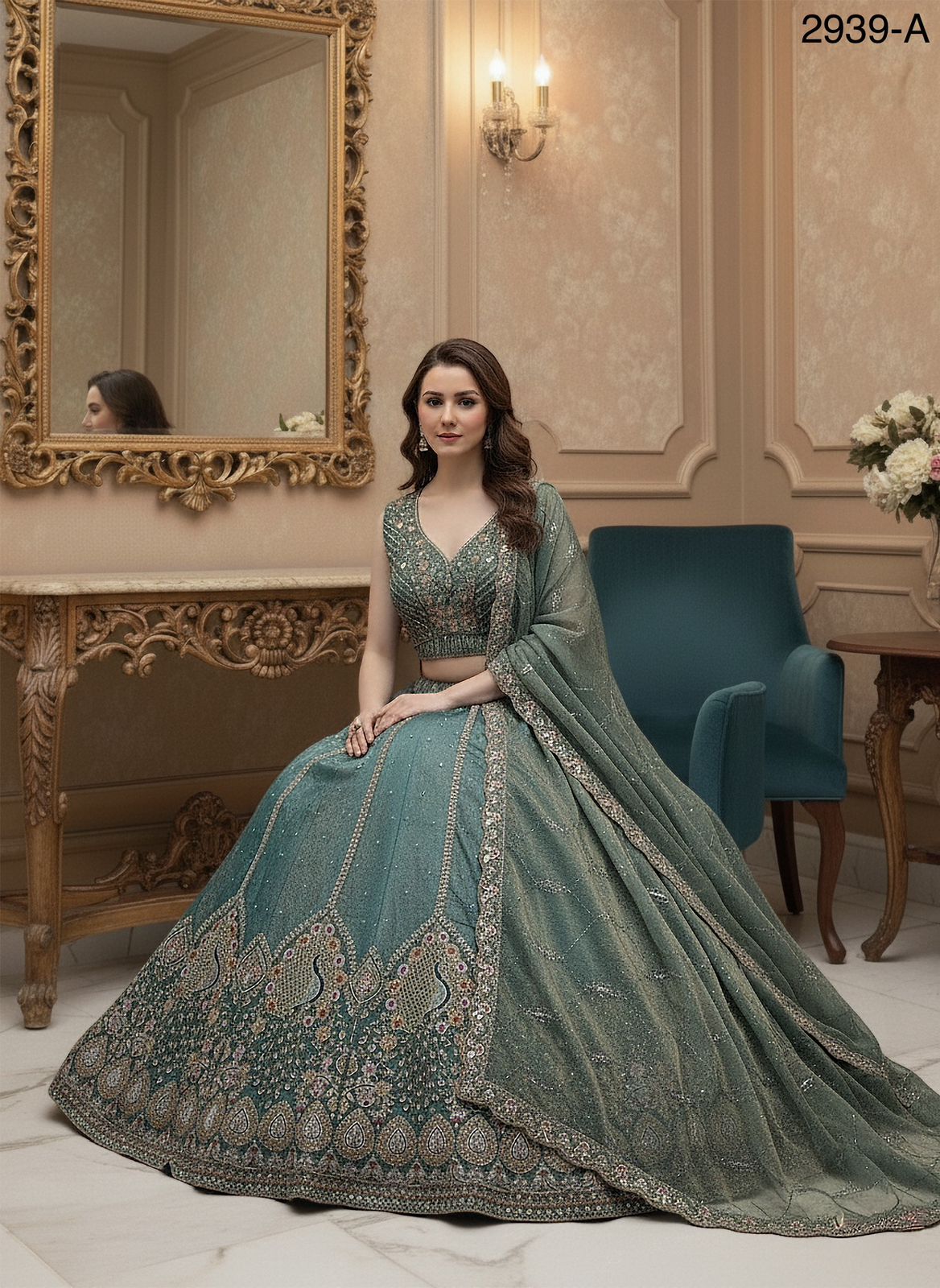 Peacock Embroidered Sober work Wedding Lehenga choli