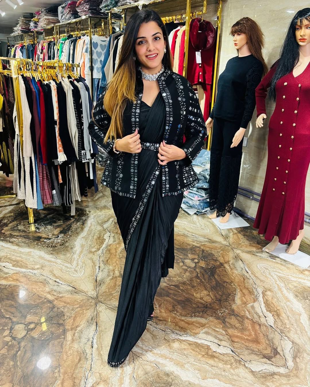 Ready To Wear Trending Coord Jacket Saree