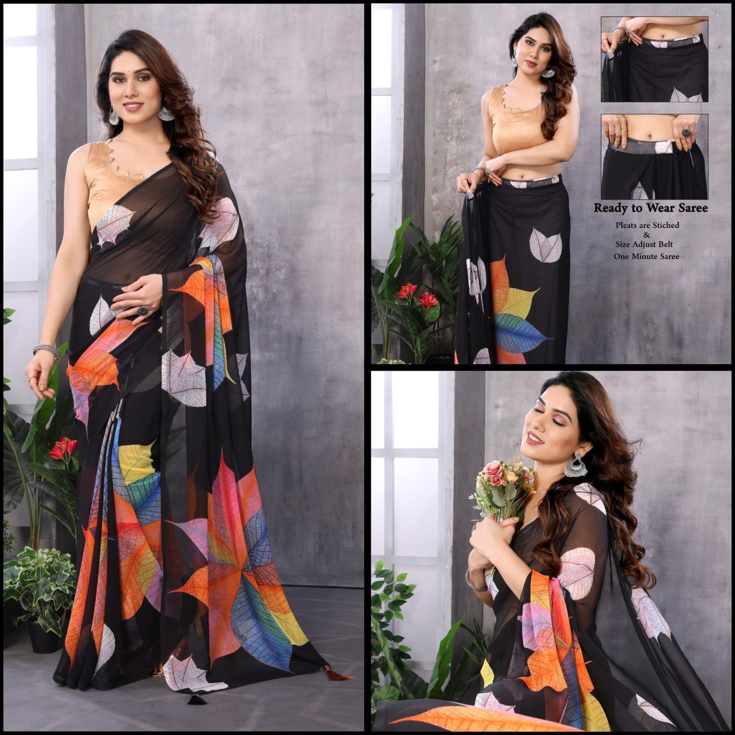 Summer Georgette Ready To Wear Sarees