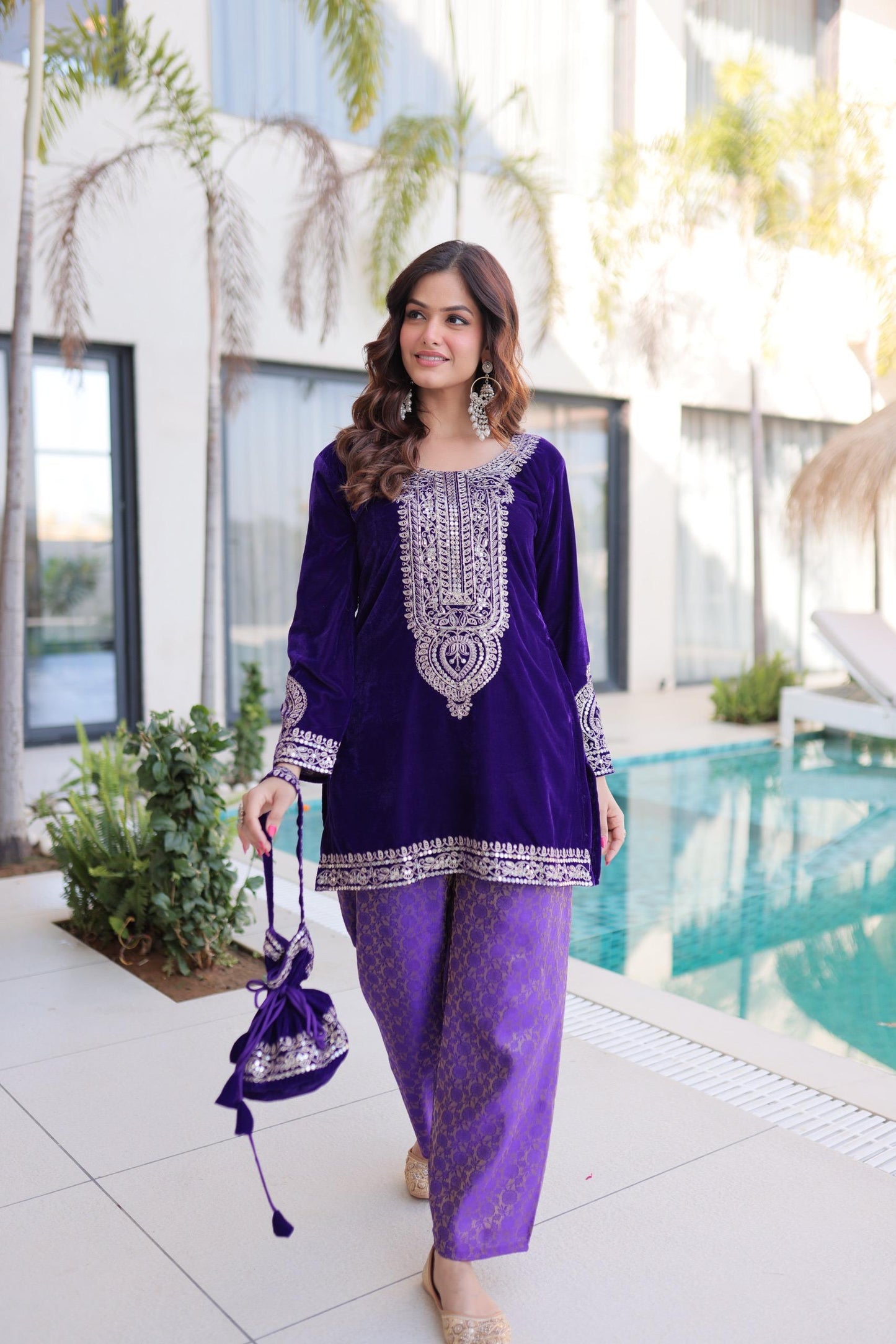 Shine Warm In Premium Velvet Outfit