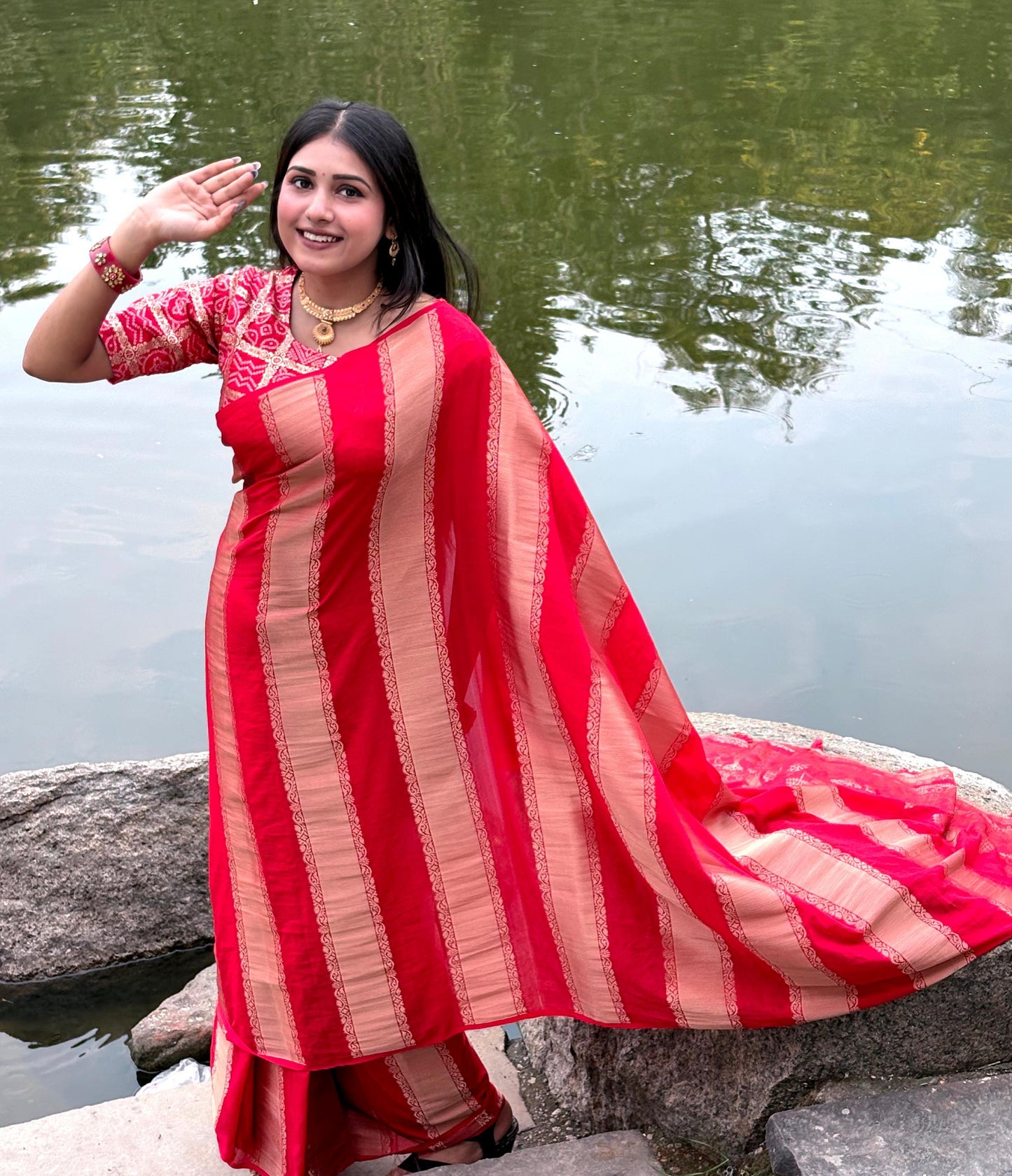 Crafted from luxurious Moonga silk Premium Saree