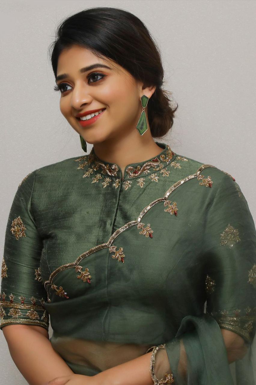 Evergreen Green Premium Organza Saree